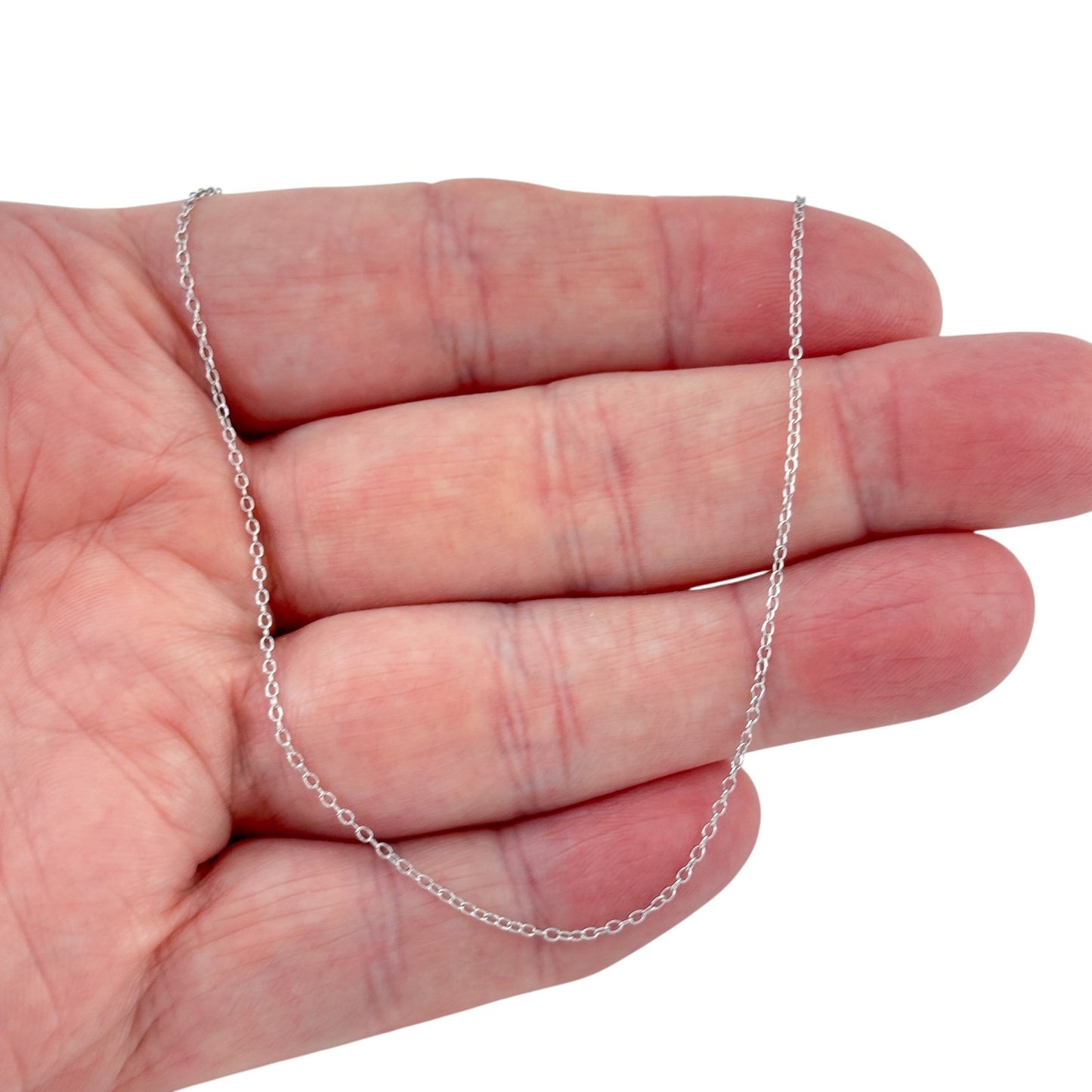 Vintage Italian Sterling Silver 925 Cable Link Chain Necklace 18.5"