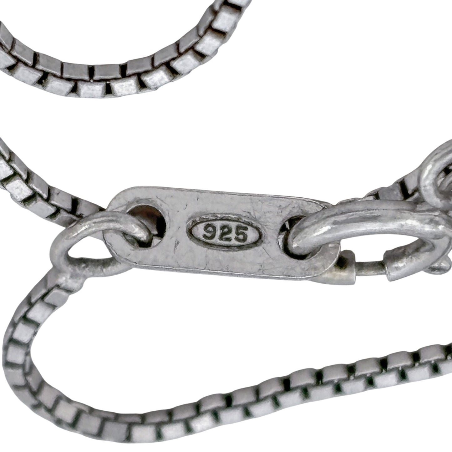 Vintage Sterling Silver 925 Box Link Chain Necklace 18"