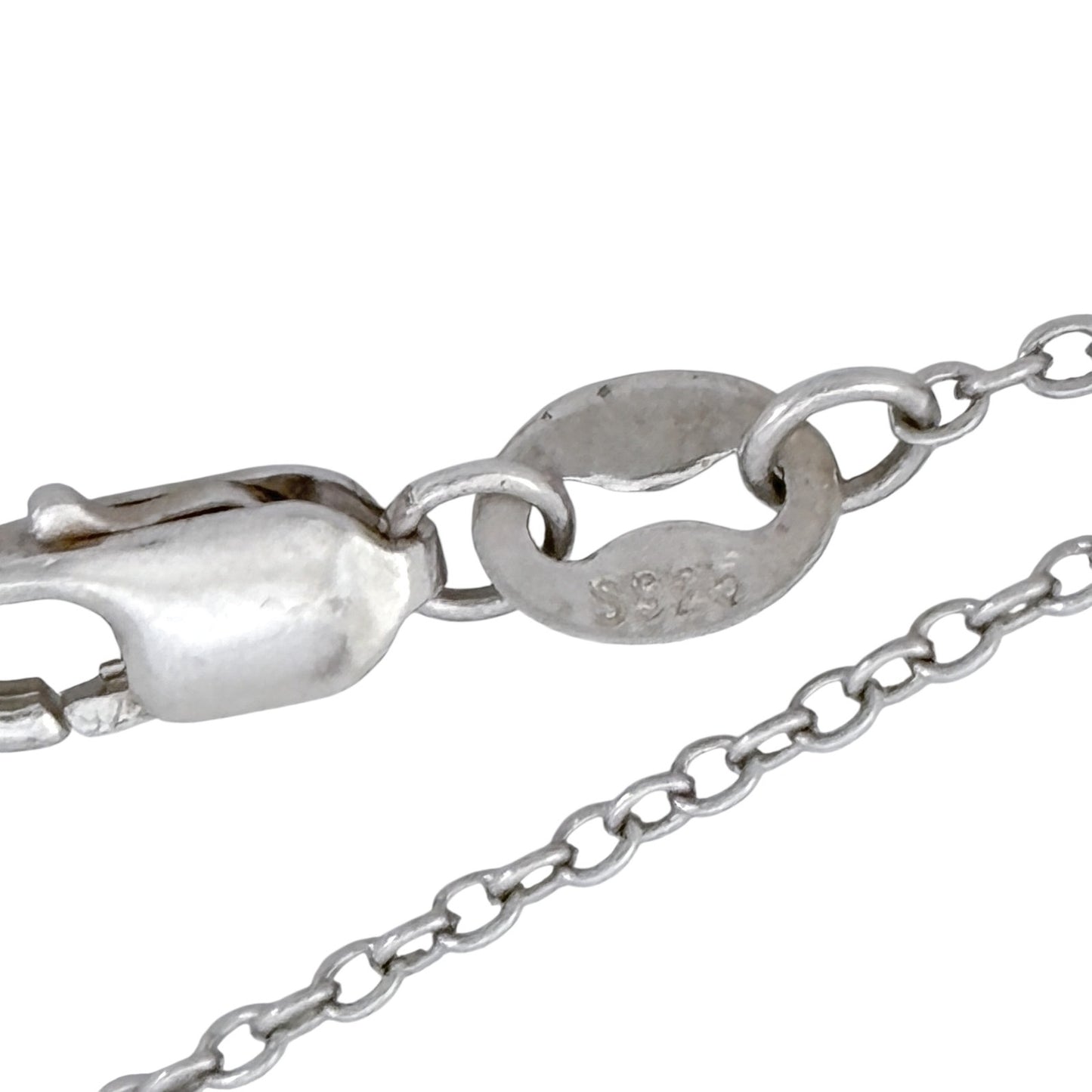 Vintage Sterling Silver 925 Cable Link Chain Necklace 17.5"-19.5"