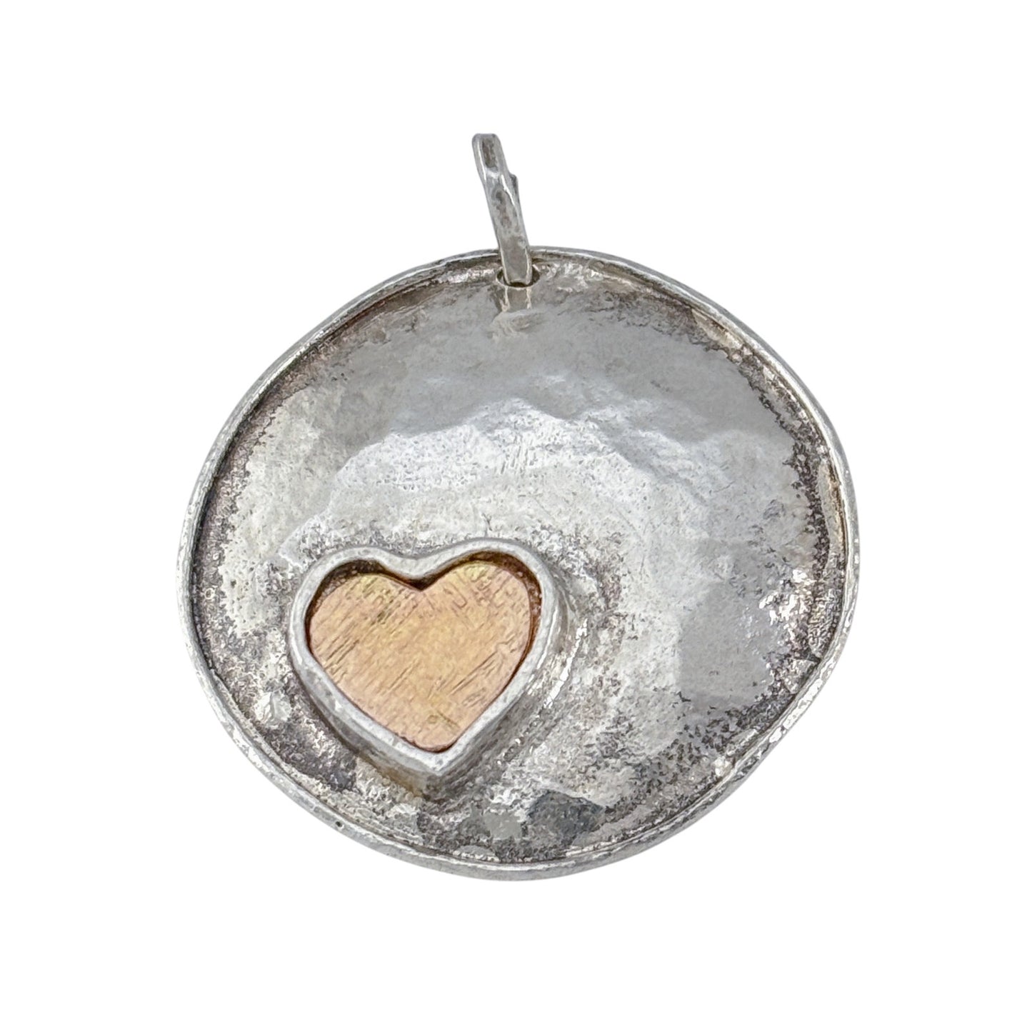 Vintage Sterling Silver 925 14K Gold Heart Pendant
