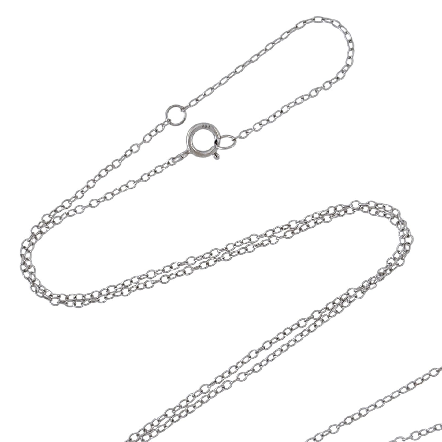 Vintage Sterling Silver 925 Cable Link Chain Necklace 17"-19"