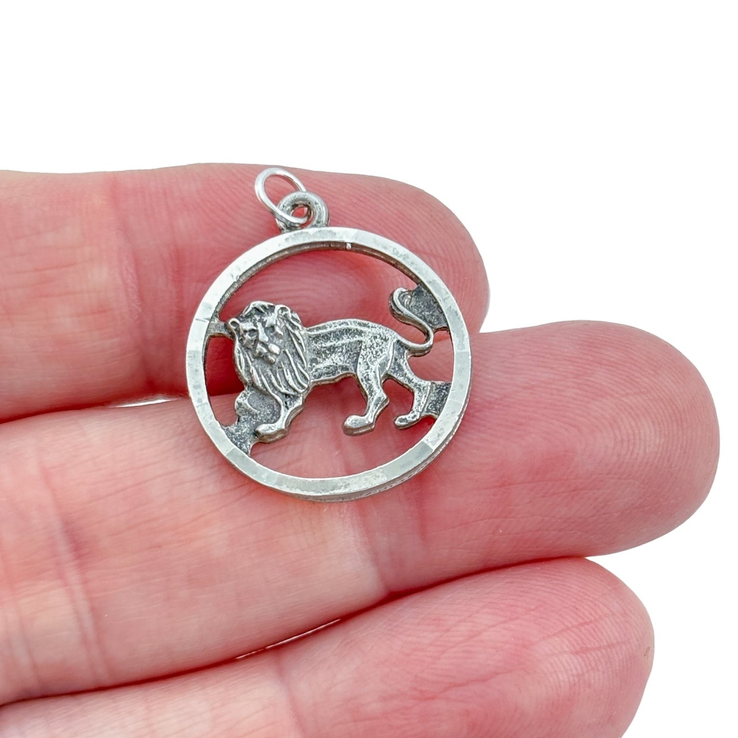 Vintage Sterling Silver 925 Lion Leo Cutout Pendant
