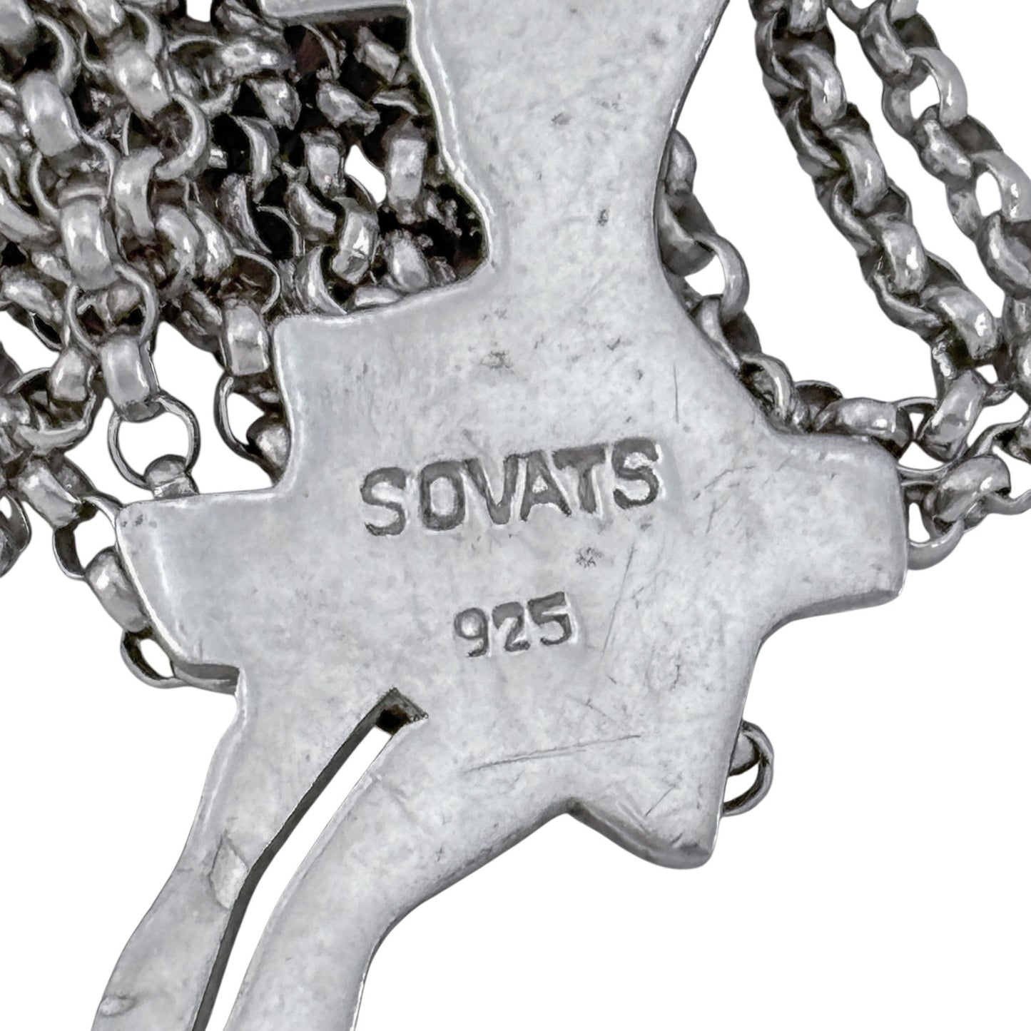 Vintage Sterling Silver 925 Swinging Girl Pendant Necklace 16.5"