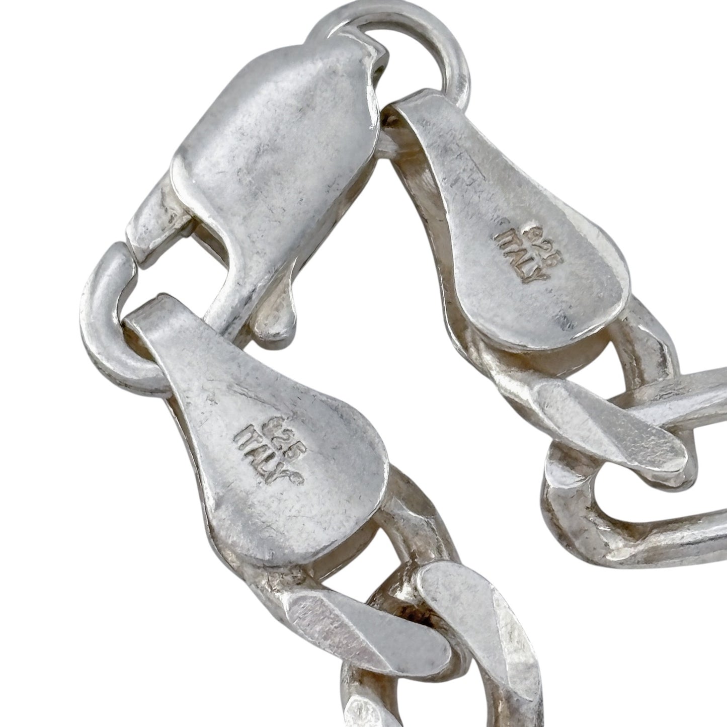 Vintage Italy Sterling Silver 925 Figaro Chain Bracelet 6.75"