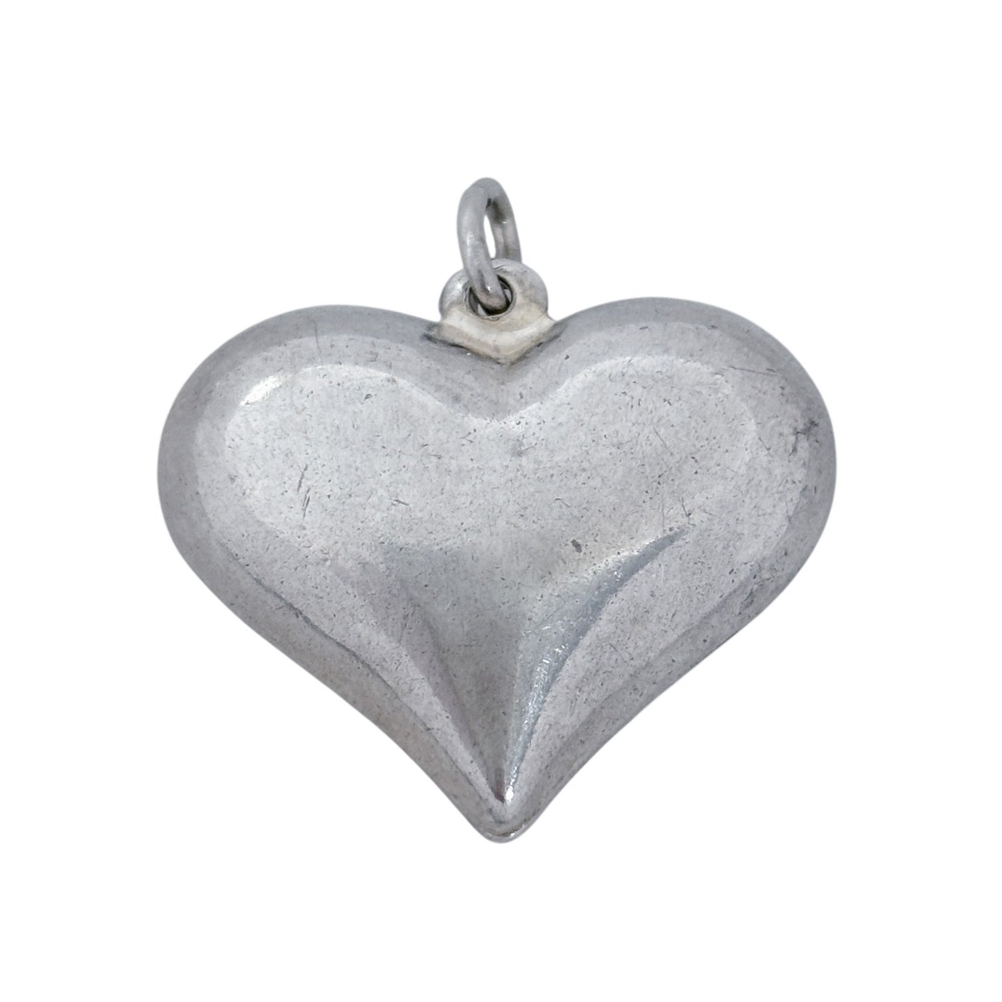 Vintage Sterling Silver 925 Puffy Heart Pendant