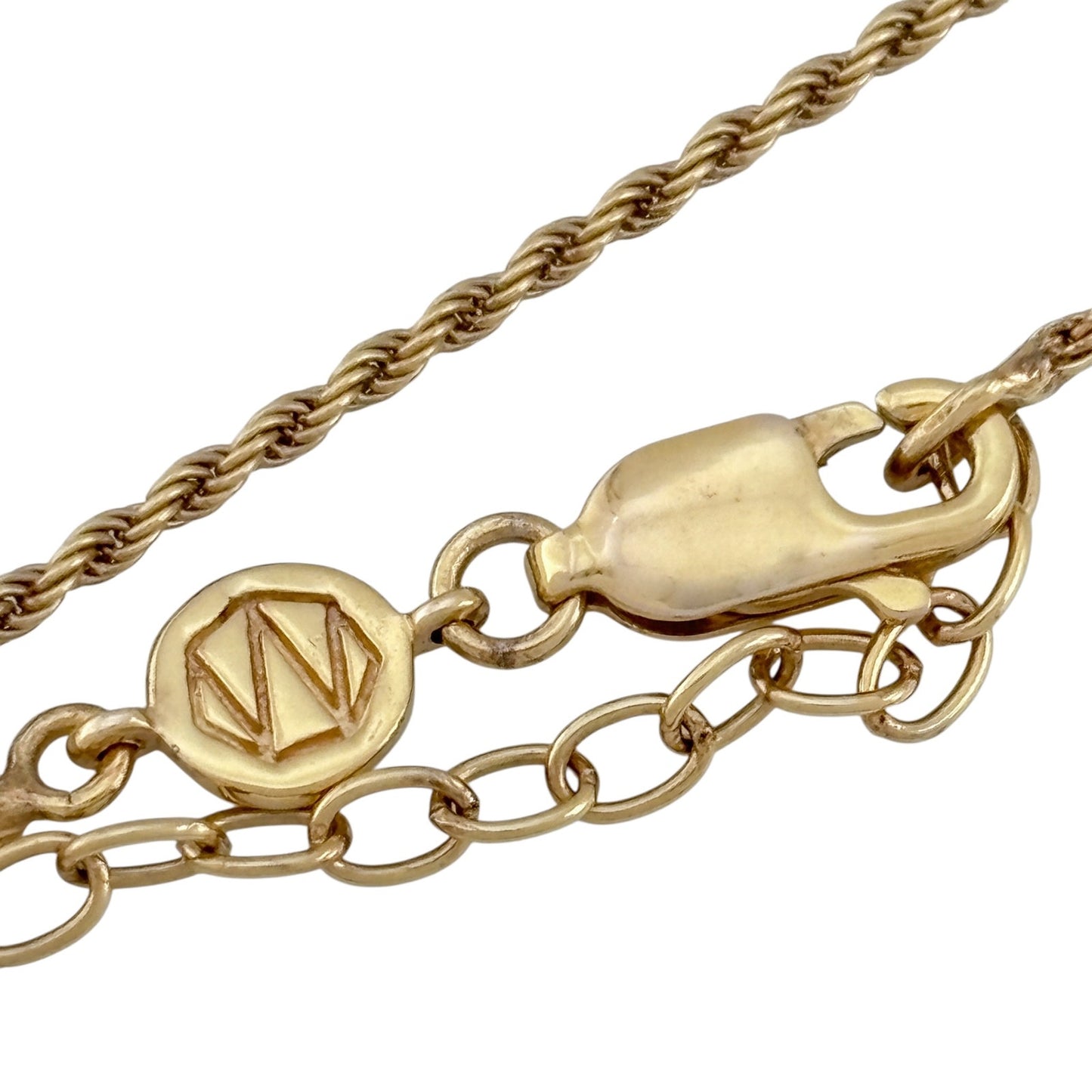 Vintage Gold-Tone Sterling Silver 925 Rope Chain Necklace 18"
