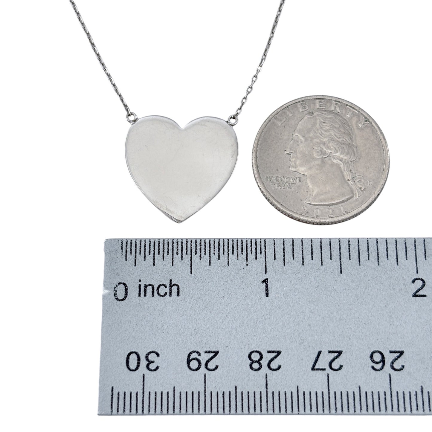 Vintage Melinda Maria Sterling Silver 925 Heart Pendant Necklace 17-18-19"