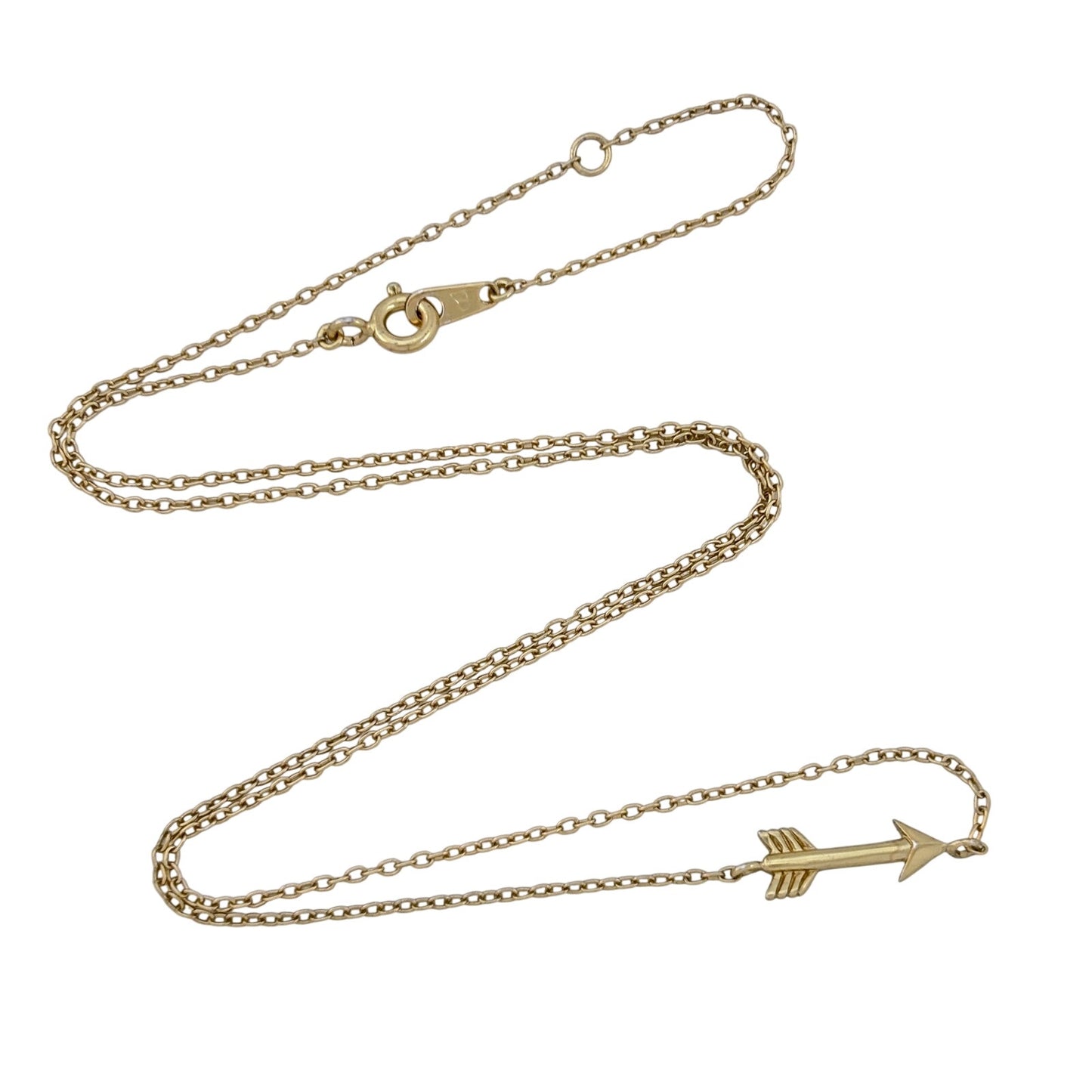 Vintage Gold-Tone Sterling Silver 925 Arrow Pendant Necklace 16"-18"