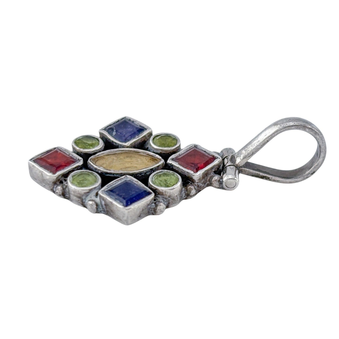 Vintage Sterling Silver 925 Multi Gem Pendant