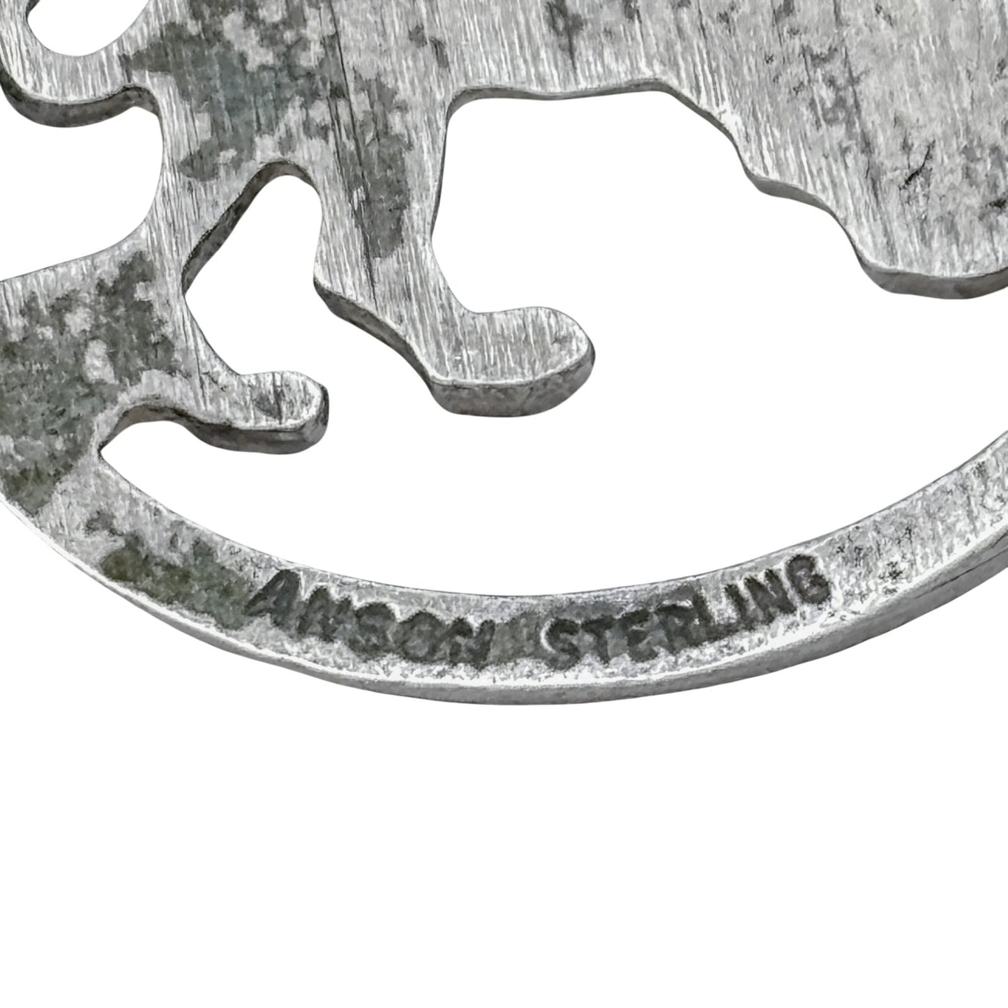 Vintage Sterling Silver 925 Lion Leo Cutout Pendant