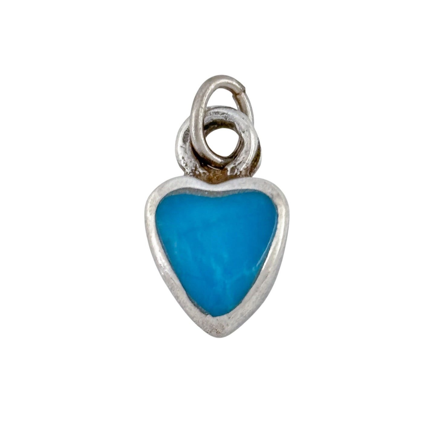 Vintage Sterling Silver 925 Turquoise Heart Pendant