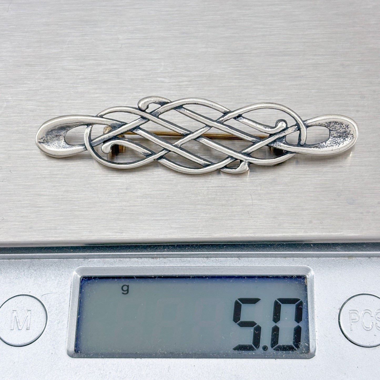 Vintage Sterling Silver 925 Celtic Knot Brooch