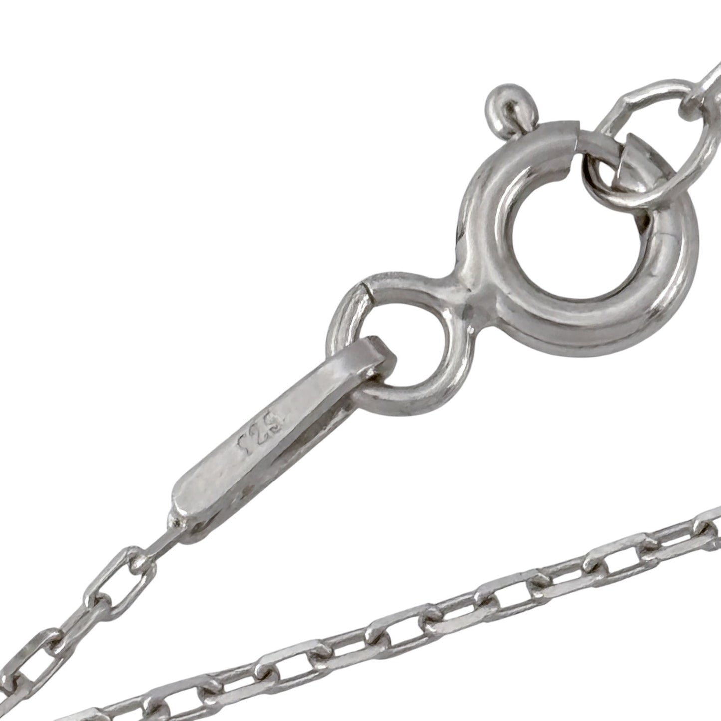 Vintage Sterling Silver 925 Double Star Pendant Necklace 14"-15.5"
