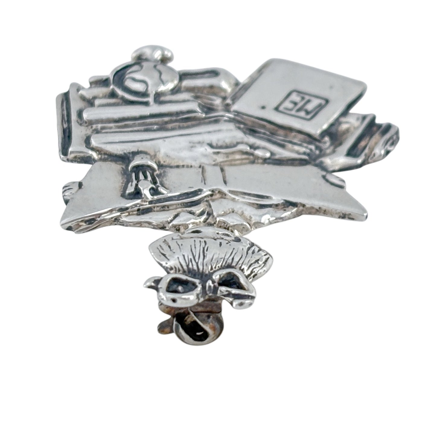 Vintage Sterling Silver 925 Mary Engelbreit Girl Reading Brooch