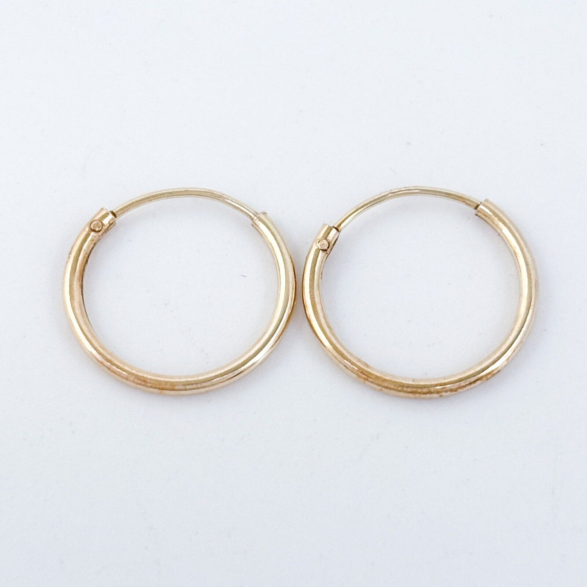 Vintage Sterling Silver 925 Gold Tone Hoop Earrings