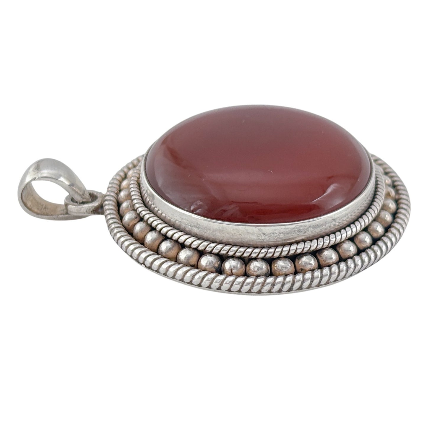 Vintage Sterling Silver 925 Carnelian Pendant