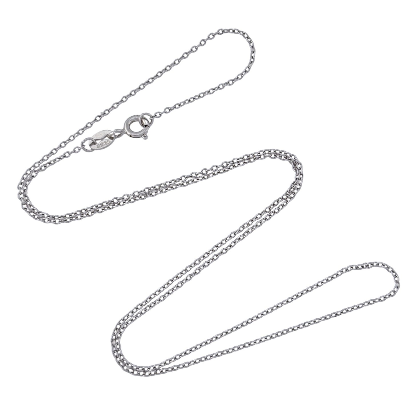 Vintage Sterling Silver 925 Cable Link Chain Necklace 18"