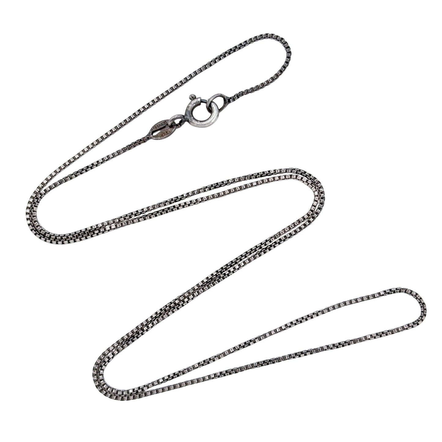 Vintage Italy Sterling Silver 925 Box Link Chain Necklace 18"