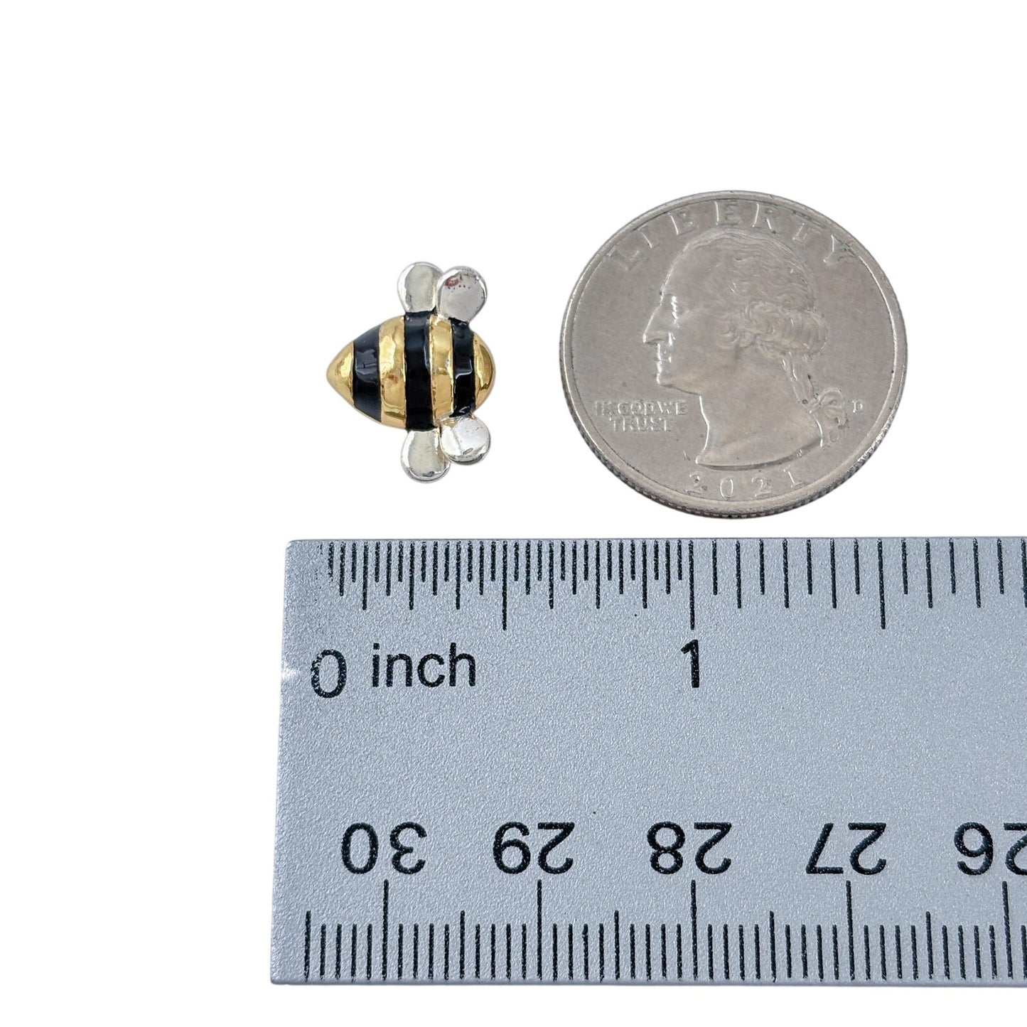 Vintage Sterling Silver 925 Gold Tone Bee Bracelet Charm