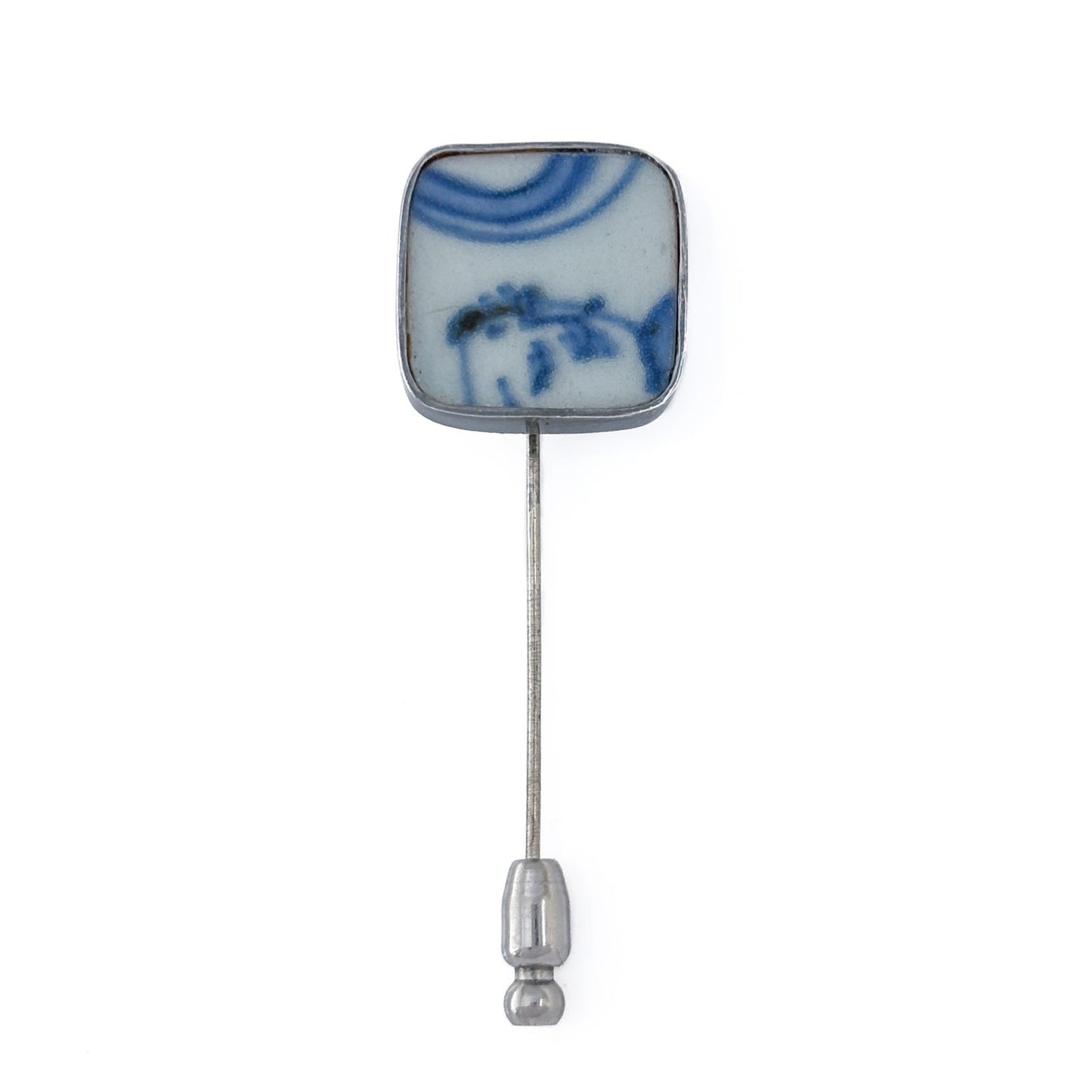Vintage Sterling Silver 925 Porcelain Stick Pin