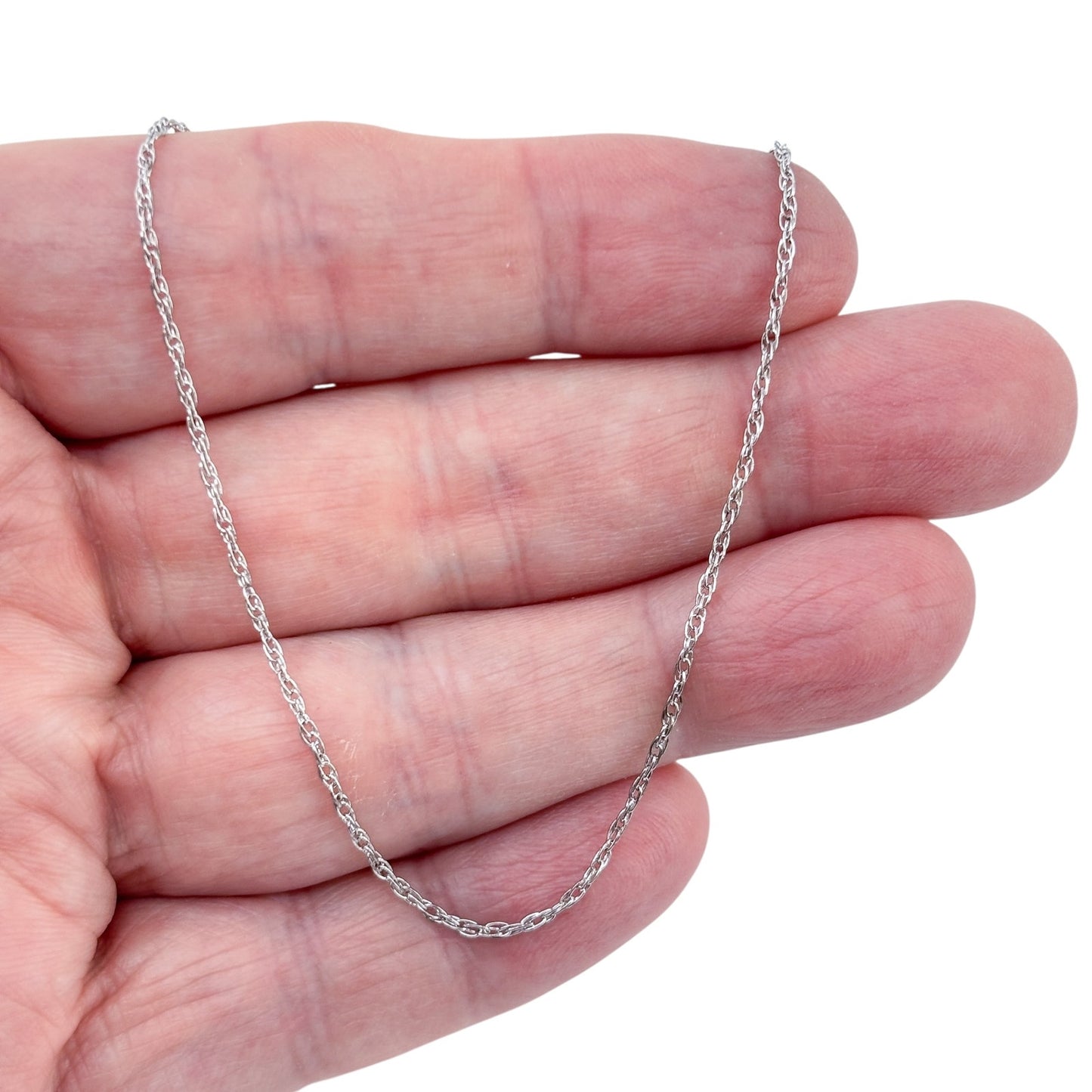 Vintage Sterling Silver 925 Rope Link Chain Necklace 15"