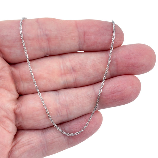 Vintage Sterling Silver 925 Rope Link Chain Necklace 15"