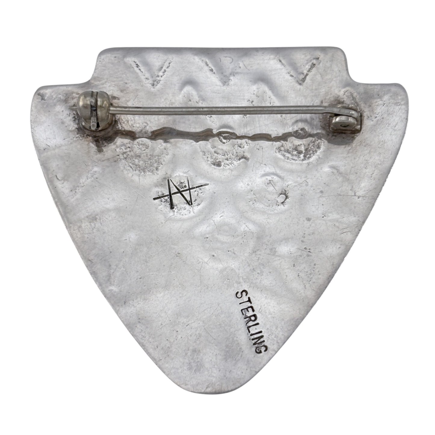 Vintage Sterling Silver 925 Hand Tooled Arrowhead Brooch