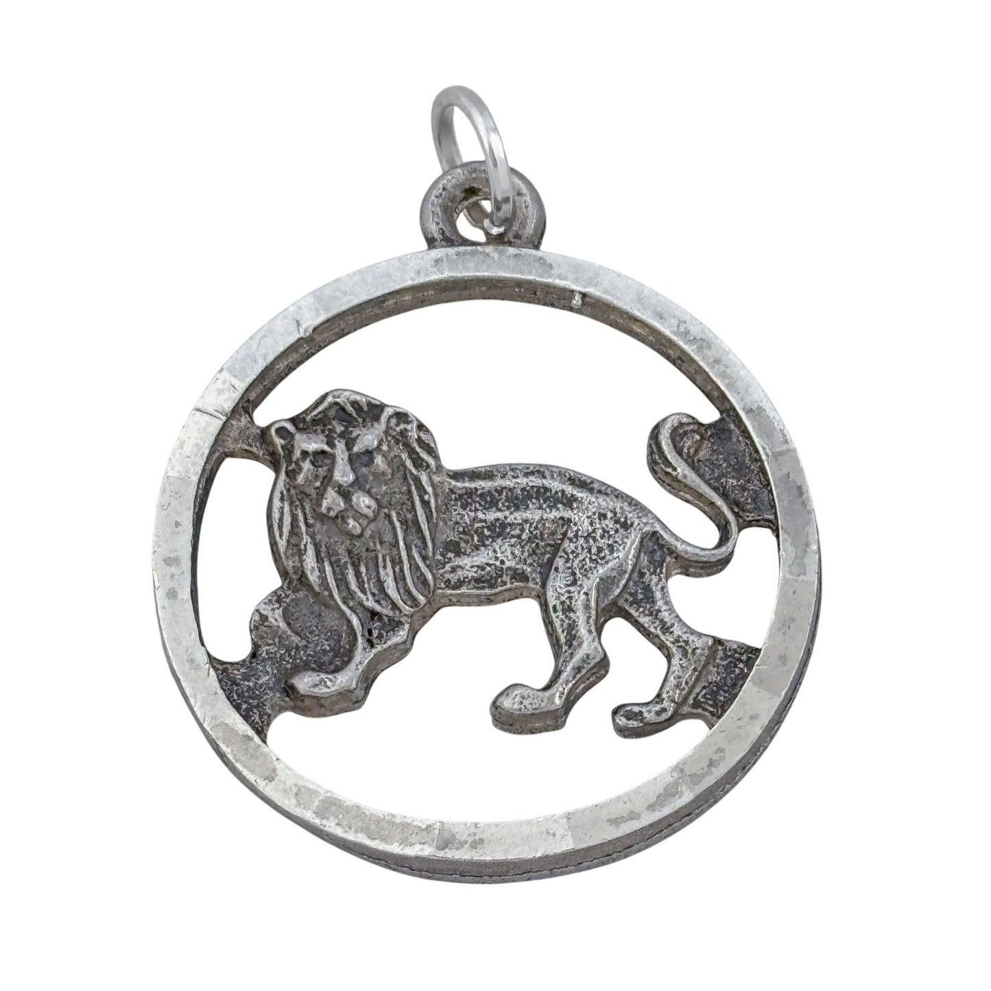 Vintage Sterling Silver 925 Lion Leo Cutout Pendant