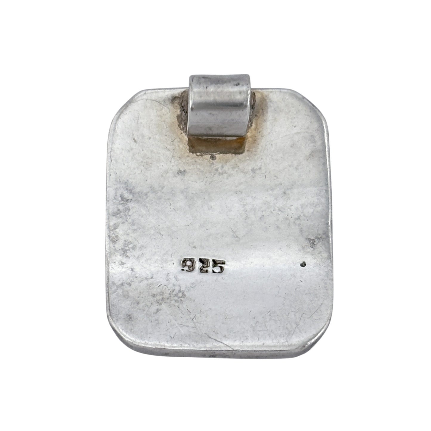 Vintage Sterling Silver 925 Hammered Rectangular Pendant