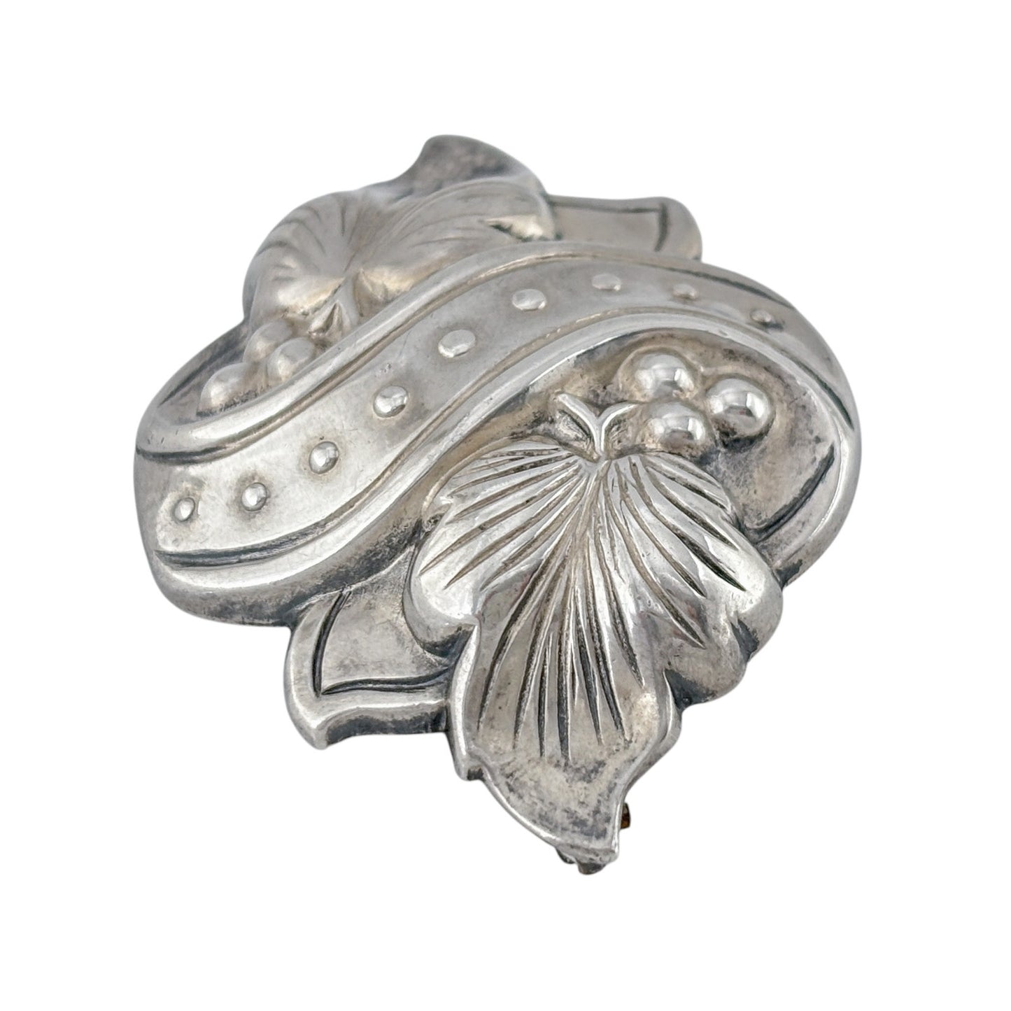 Vintage Sterling Silver 925 Floral Leaf Berry Brooch