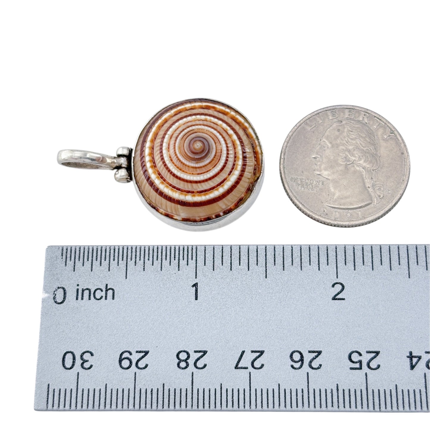 Vintage Sterling Silver 925 Spiral Shell Pendant
