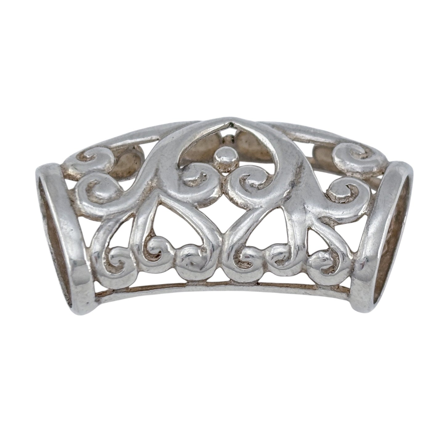 Vintage Sterling Silver 925 Heart Filigree Pendant