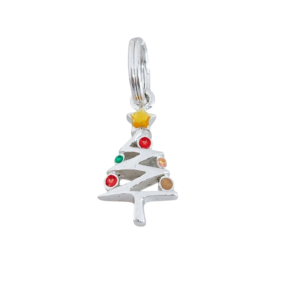 Vintage Sterling Silver 925 Christmas Tree Pendant Charm Pendant