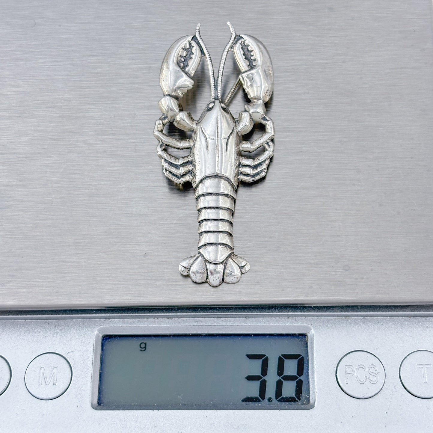 Vintage Sterling Silver 925 Lobster Brooch