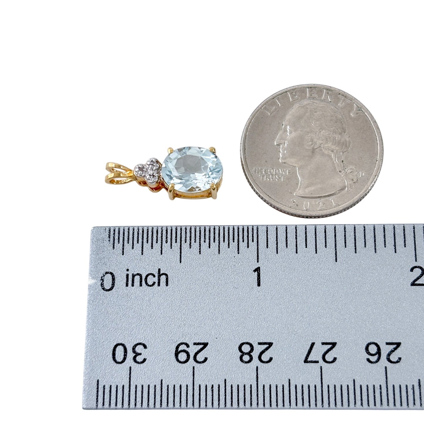 Vintage Gold-Tone Sterling Silver 925 Topaz Diamond Pendant