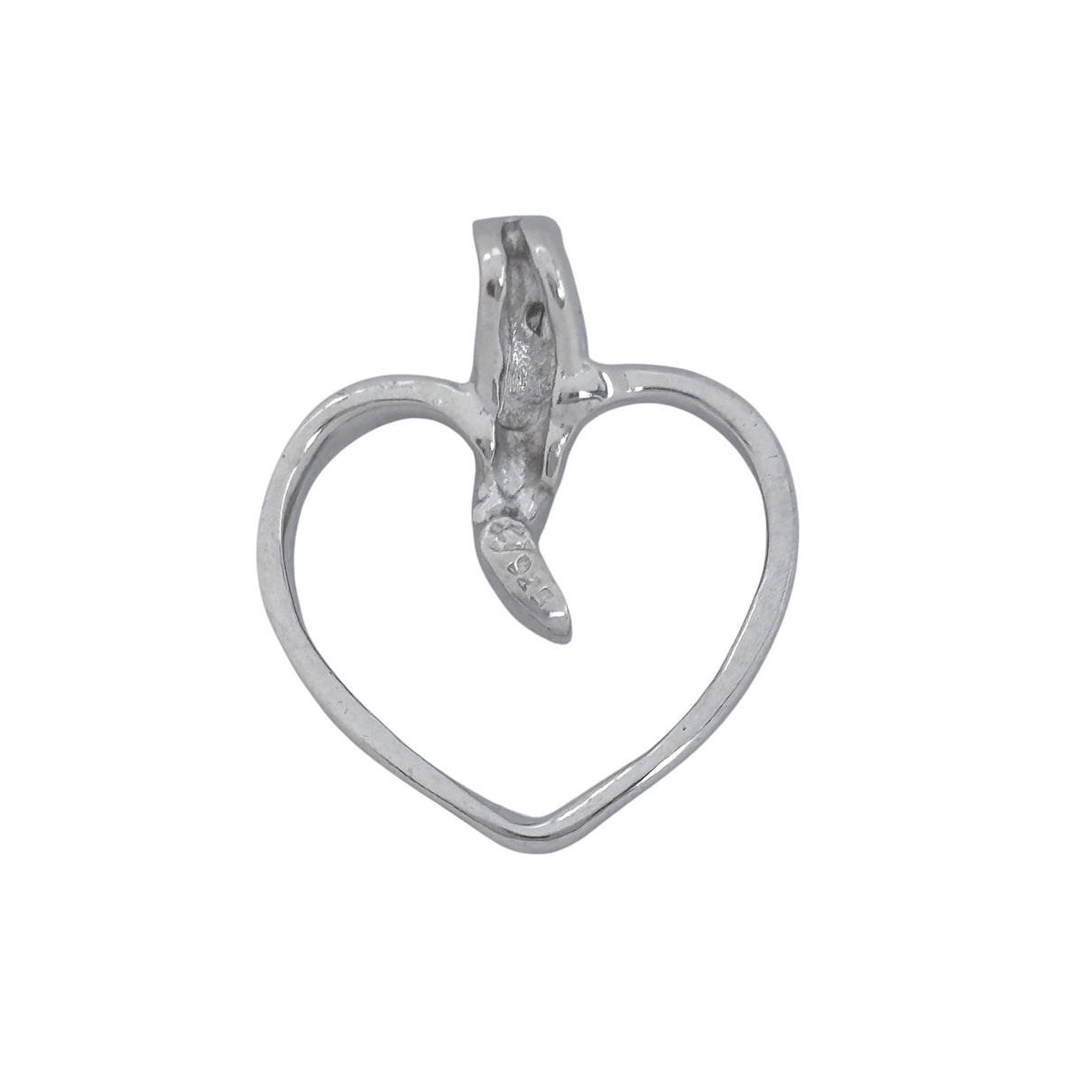Vintage Sterling Silver 925 Metal Stud Accent Heart Pendant