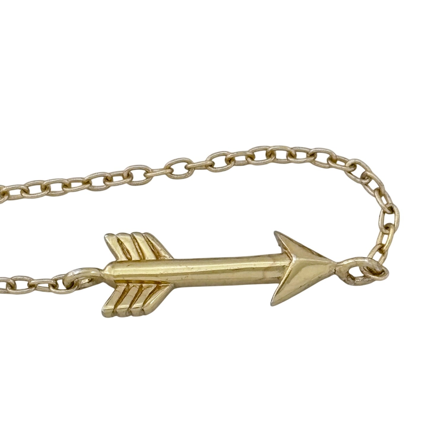 Vintage Gold-Tone Sterling Silver 925 Arrow Pendant Necklace 16"-18"