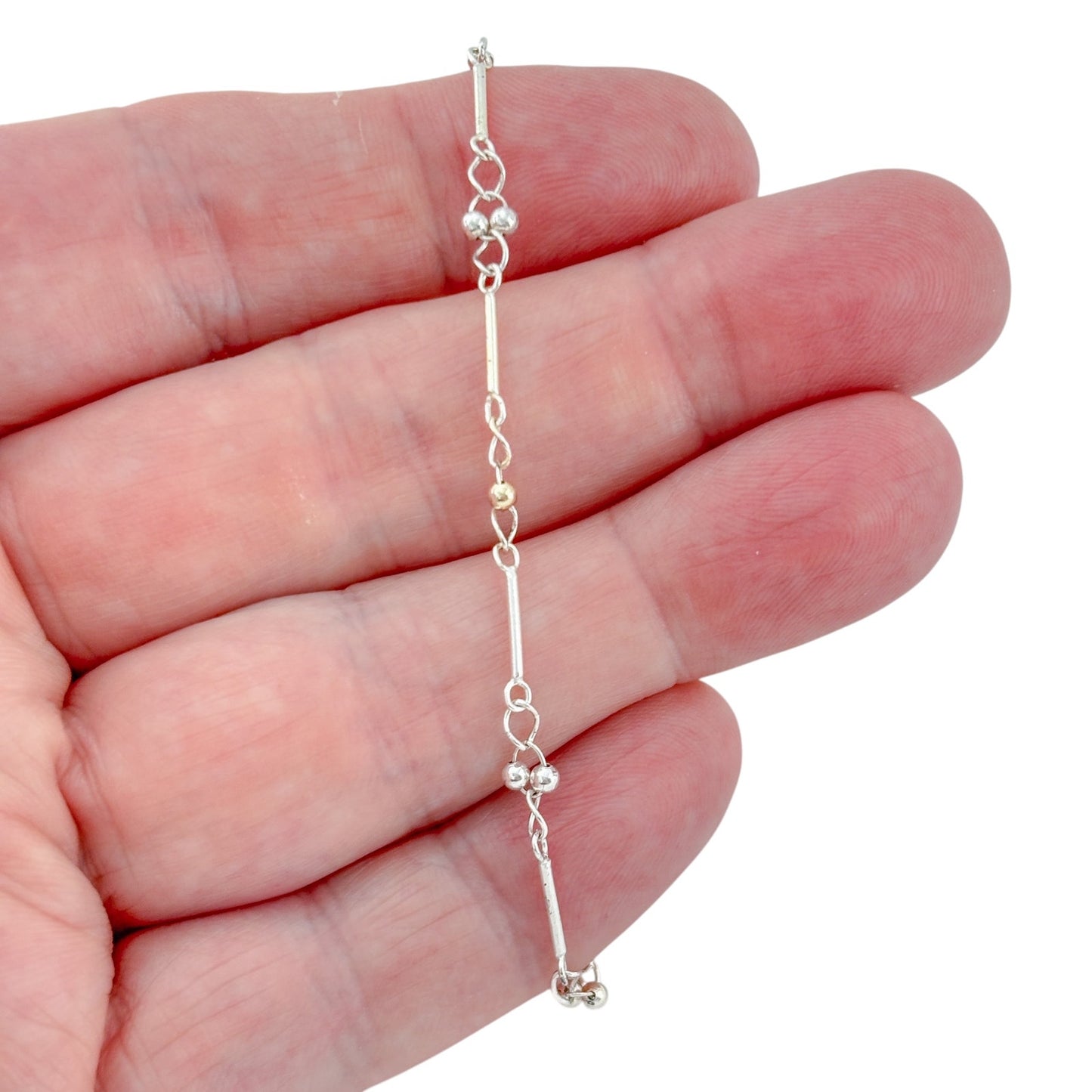 Vintage Sterling Silver 925 Bar Link Bracelet 7"