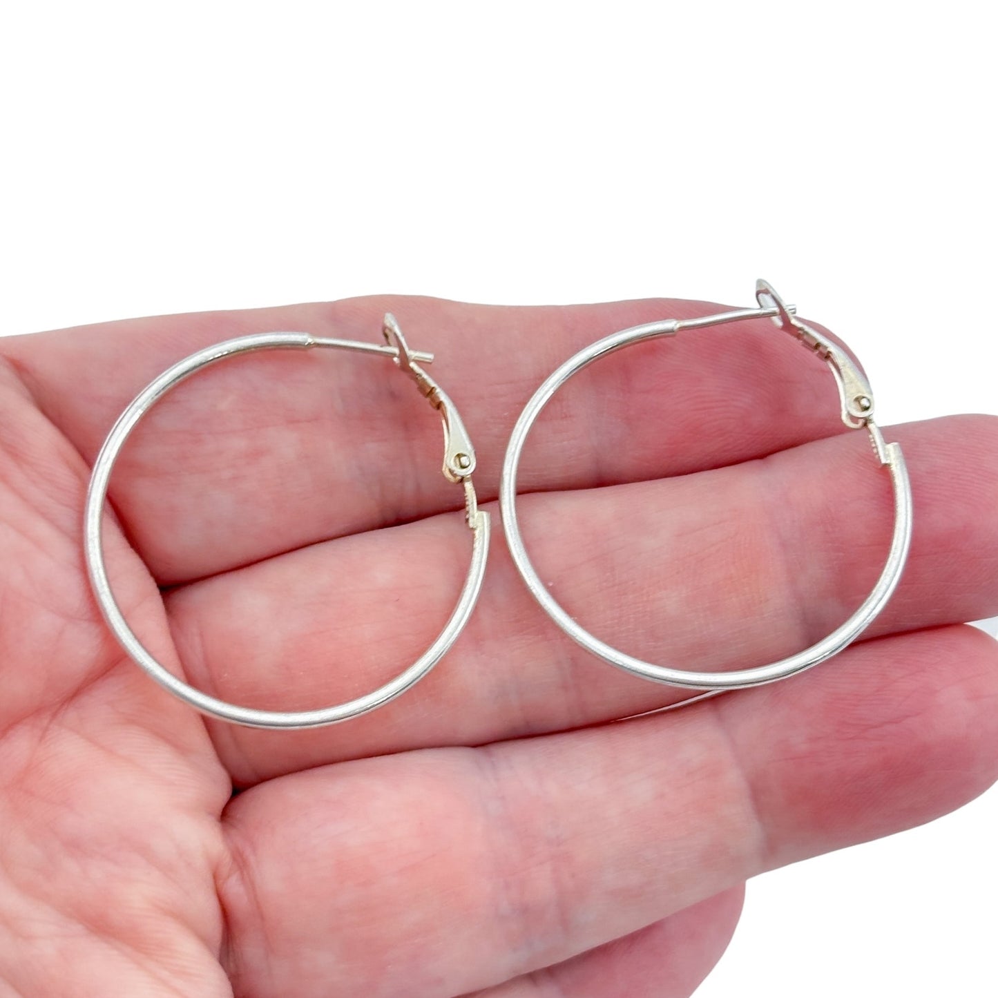 Vintage Sterling Silver 925 Hoop Earrings