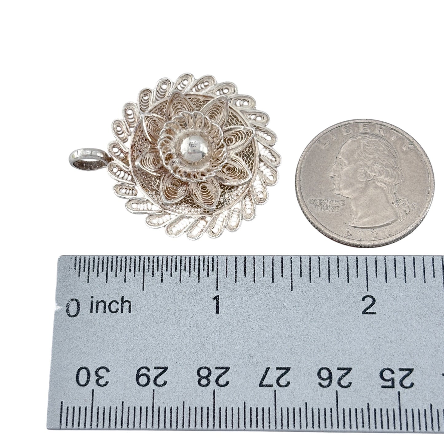 Vintage Sterling Silver 925 Filigree Pendant