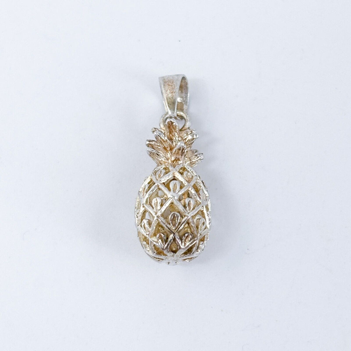 Vintage Sterling Silver 925 Filigree Pineapple Pendant