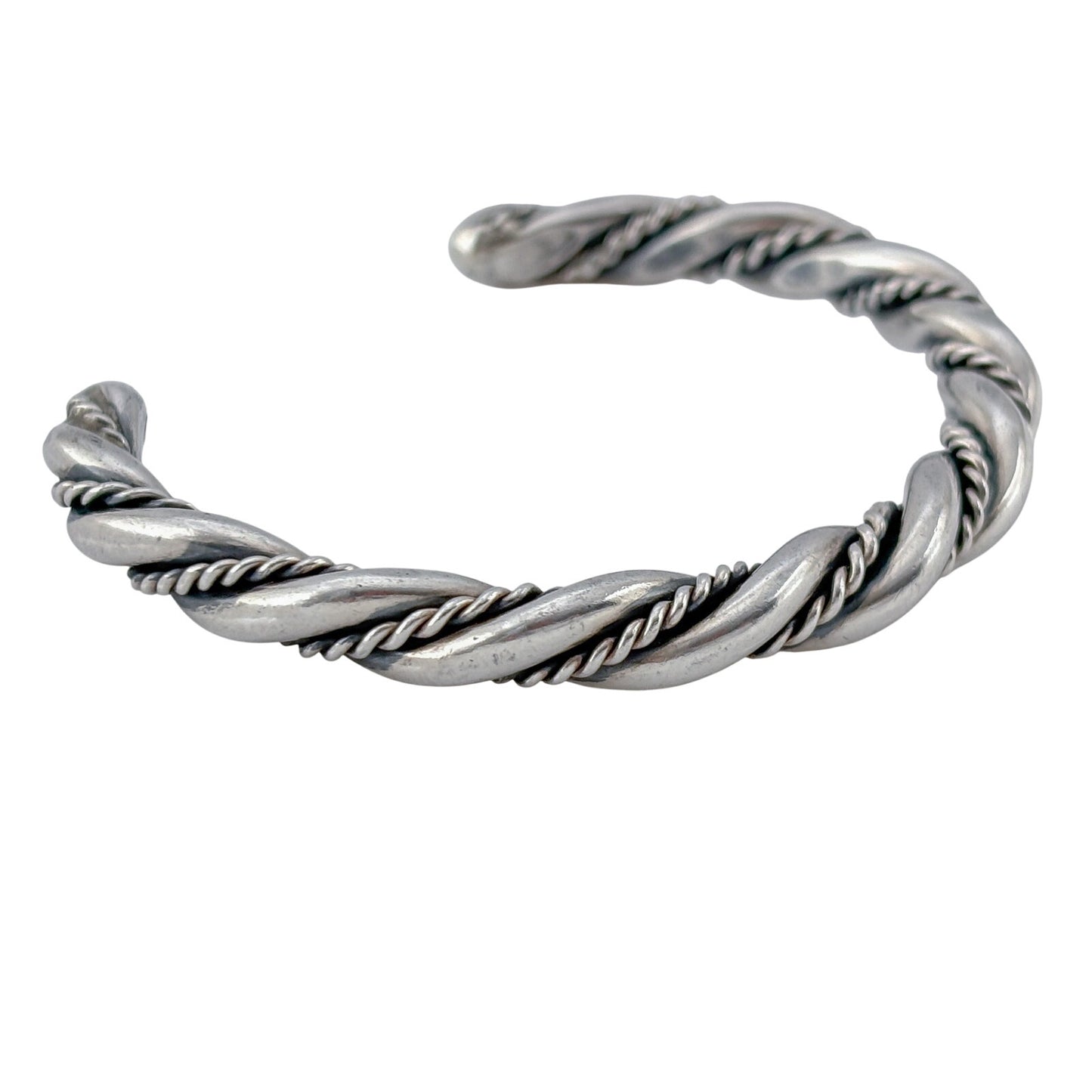 Vintage Sterling Silver 925 30 Grams Twisted Cuff Bracelet 6.25"