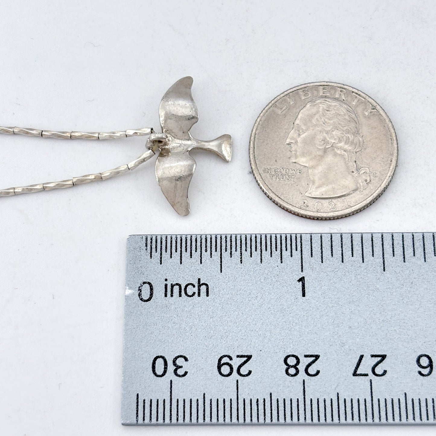 Vintage Sterling Silver 925 Bird Pendant Necklace 15.25"
