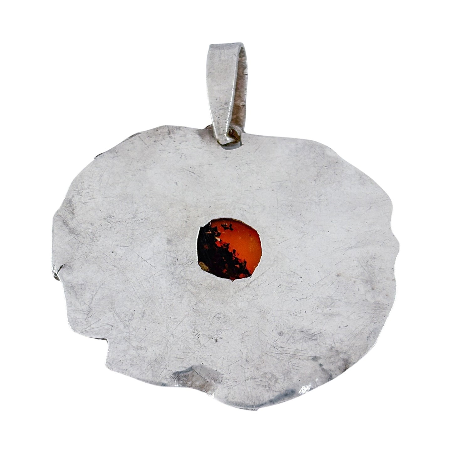 Vintage Sterling Silver 925 Amber Fertility Pendant