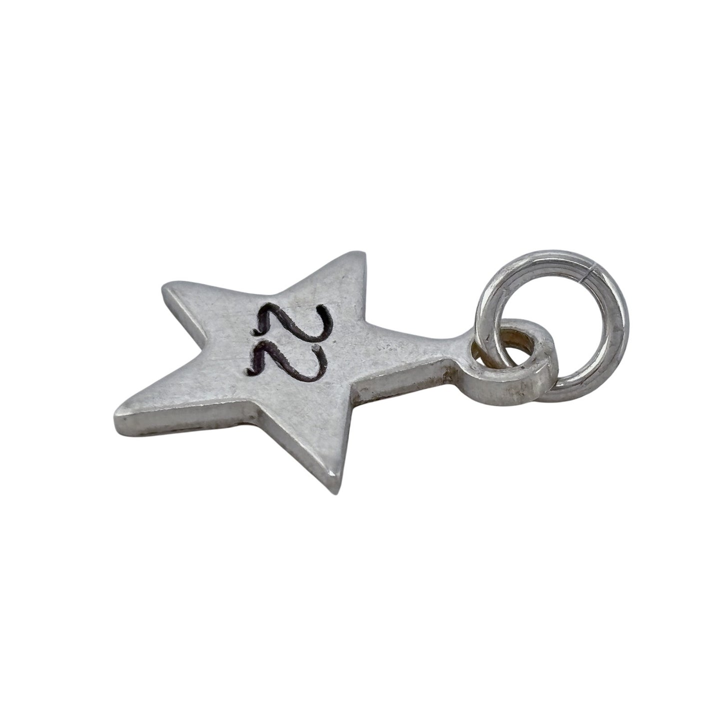 Vintage Sterling Silver 925 Star 22 Charm