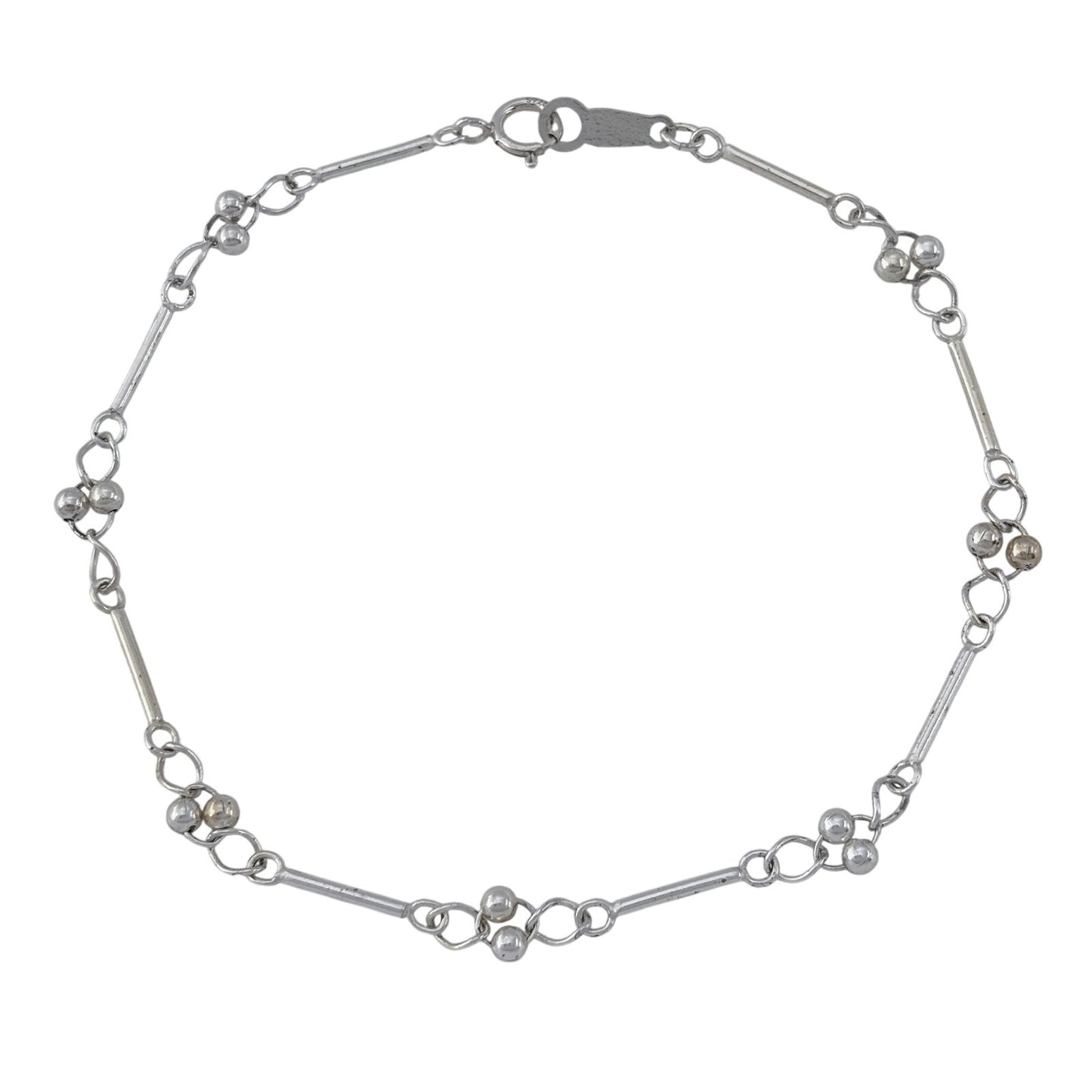 Vintage Sterling Silver 925 Bar Link Bracelet 7"