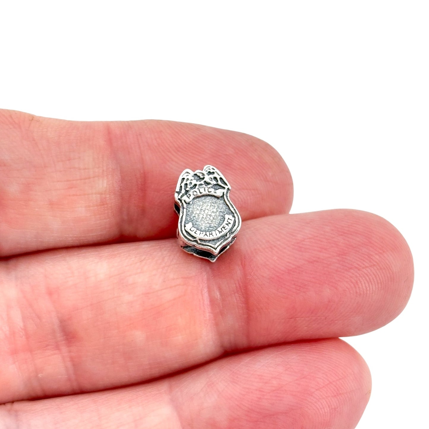 Vintage Sterling Silver 925 Police Badge Slide Charm