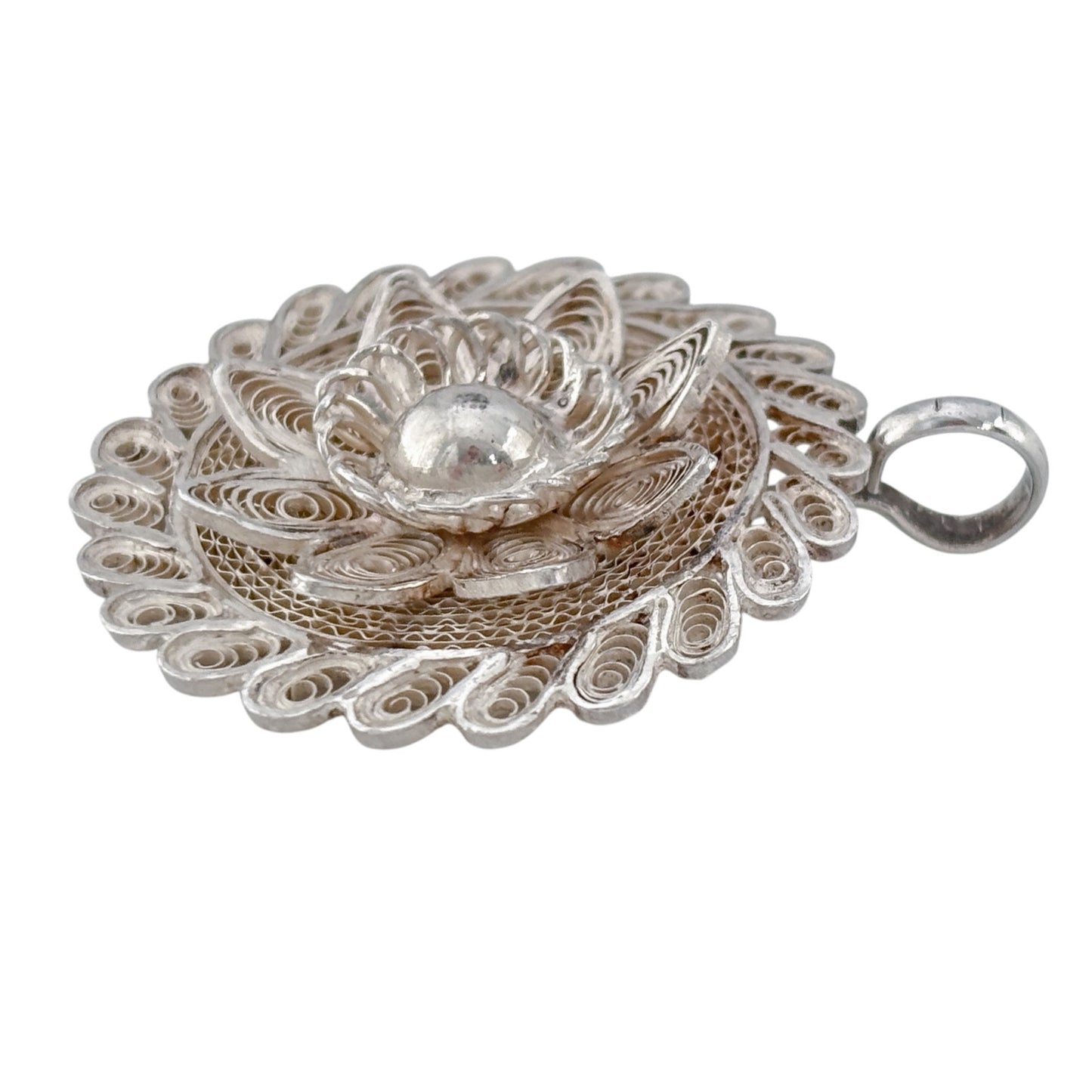 Vintage Sterling Silver 925 Filigree Pendant