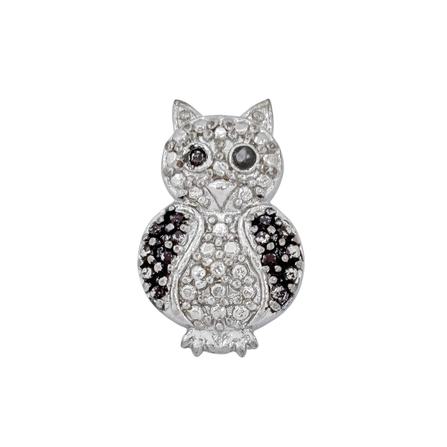 Vintage Sterling Silver 925 Cubic Zirconia Owl Pendant