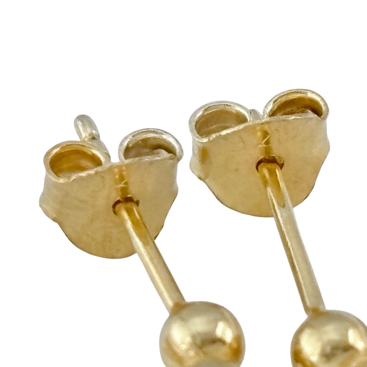 Vintage Gold-Tone Sterling Silver 925 Beaded Hoop Earrings